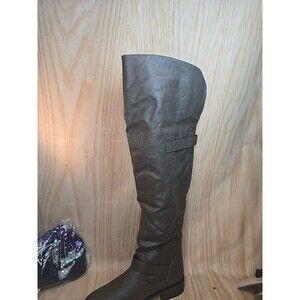 CENTRO POINT Women’s Over The Knee Boots C1625-PU-BROWN Size 10 NWB NEWM